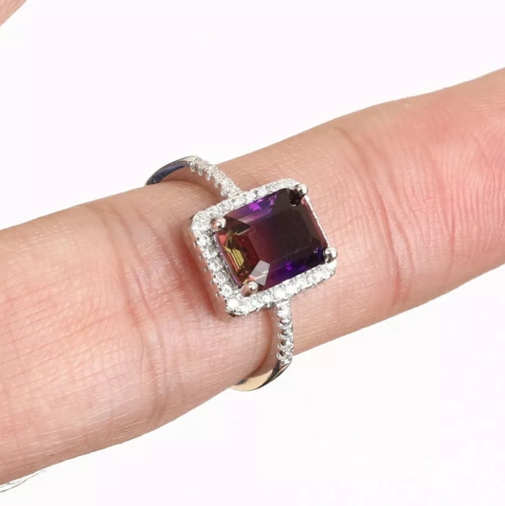 Sultans Amethyst &white sapphire sterling ring